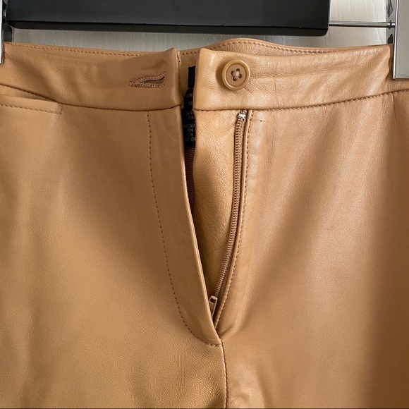 BCBGMaxAzria tan 100% leather pants - Picture 2 of 12